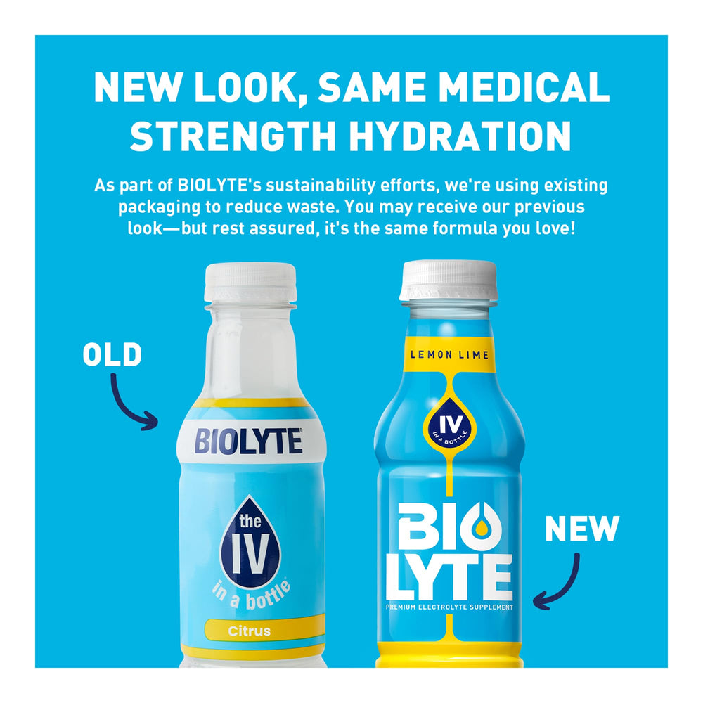 BIOLYTE lemon lime pour shows electrolyte blend in action.