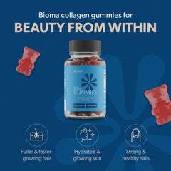 BIOMA Beauty Gummies closeup showing chewy texture and delicious flavor.
