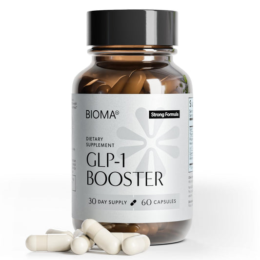 BIOMA GLP-1 Booster bottle front view for daily appetite awareness