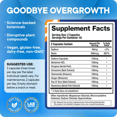 BioMatrix Candid-X bottle back shows ingredients and safe, gluten-free formulation.