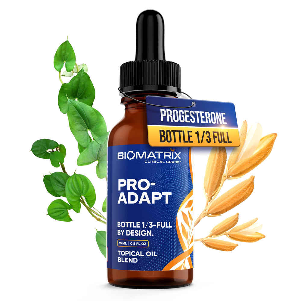 BioMatrix Progesterone bottle with Pro-Adapt 15 ml for convenient dosing