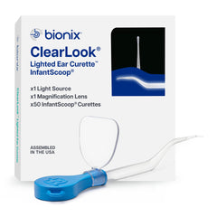 Bionix ClearLook lighted infant-scoop ear curette for gentle, visible earwax removal