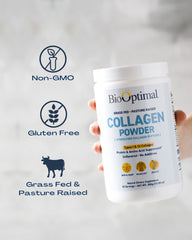 BioOptimal collagen peptides powder ingredient panel for clean supplement routine