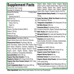 Biopharma NanoGreens strawberry scoop with water emphasizes easy daily mix.