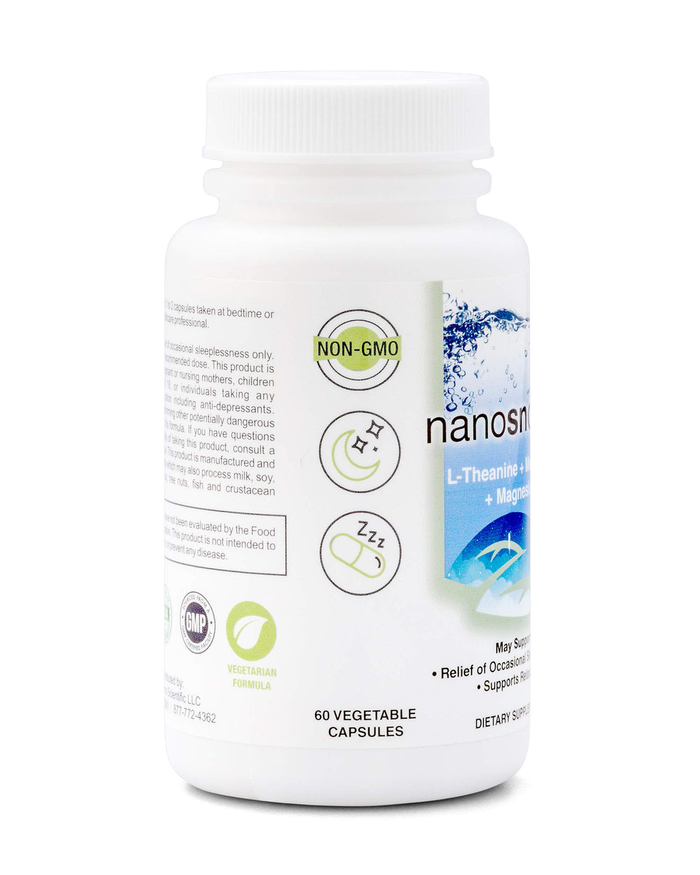 NanoSnooze capsules close-up showing easy nightly intake