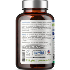 Biophix B-3 nicotinamide bottle seal closeup ensures product integrity
