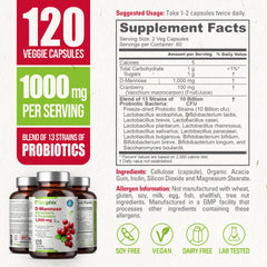 Biophix D-Mannose probiotic culture bottle highlights digestive support.