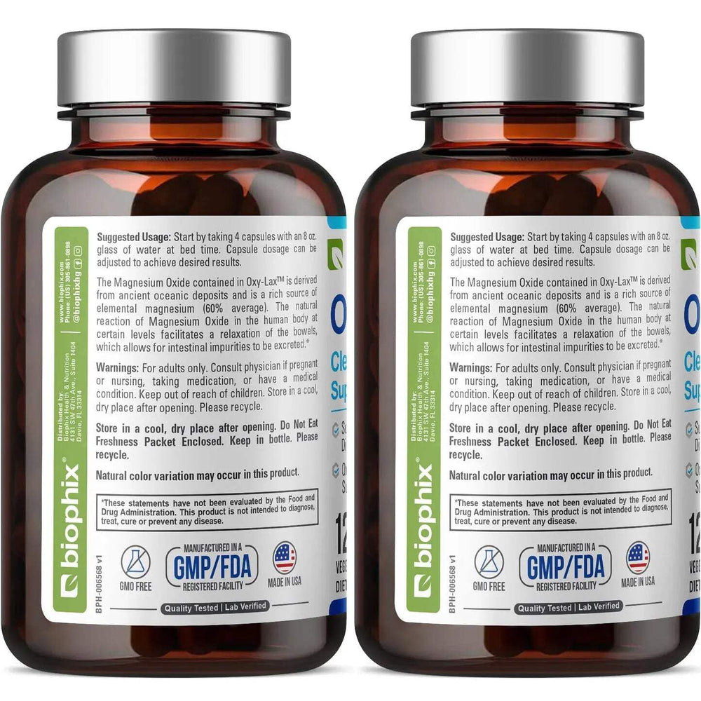 Biophix Oxy-Lax vegetarian capsules ready for daily use.