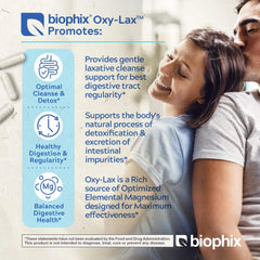 Biophix Oxy-Lax packaging box highlighting natural magnesium source.