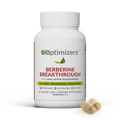BIOptimizers Berberine Breakthrough bottle front view for metabolic support