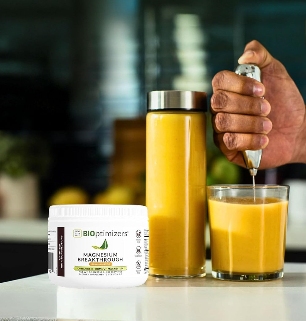 BIOptimizers Magnesium Breakthrough sleep scene suggests calm nightly relaxation.