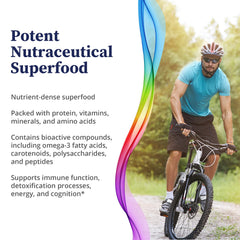 BioPure Chlorella Vulgaris powder label highlights USDA Organic purity.
