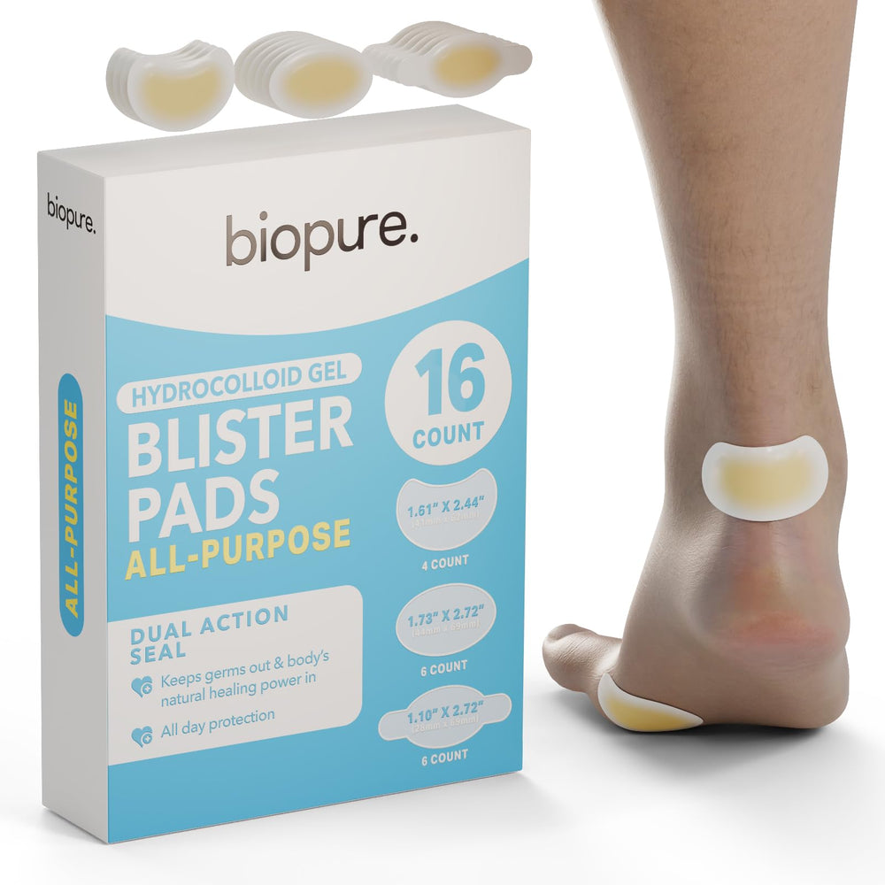 BIOPURE waterproof barrier pad protects blistered skin during activities