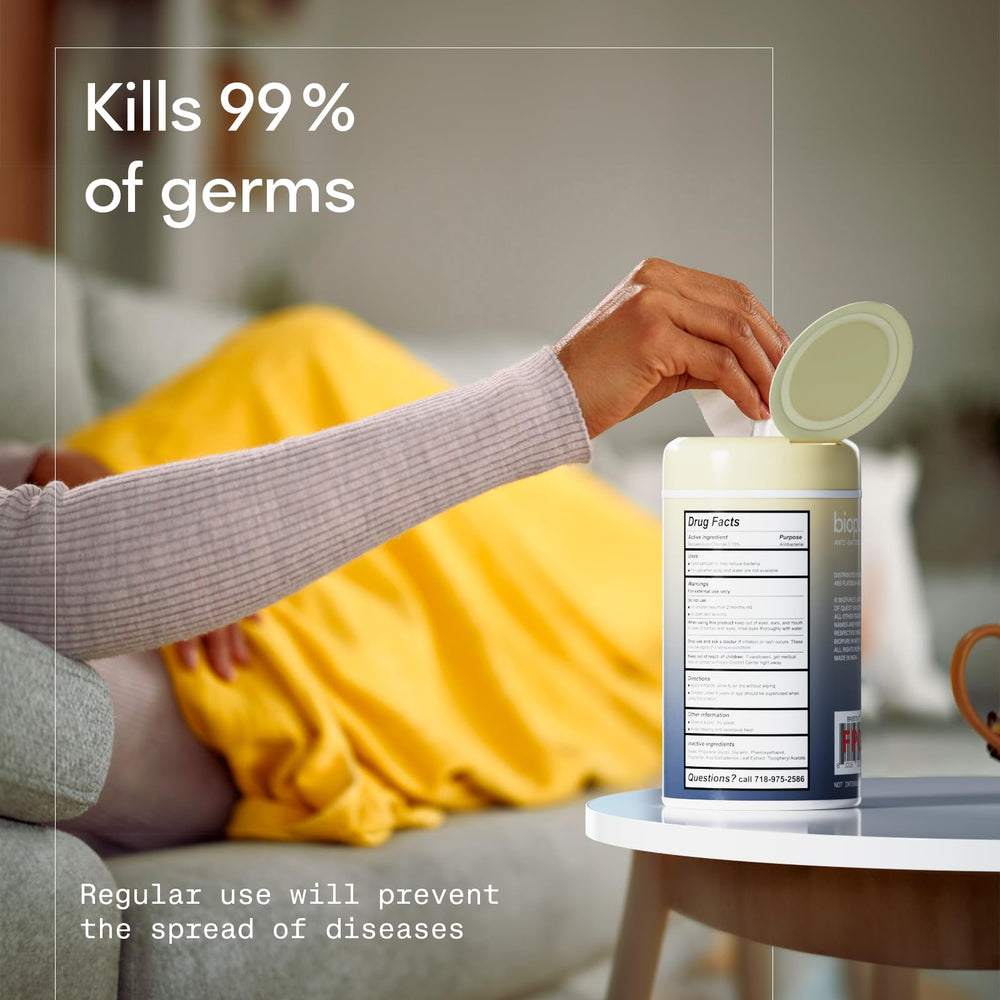 BIOPURE office and home-use wipes canister for convenient desk-side hygiene