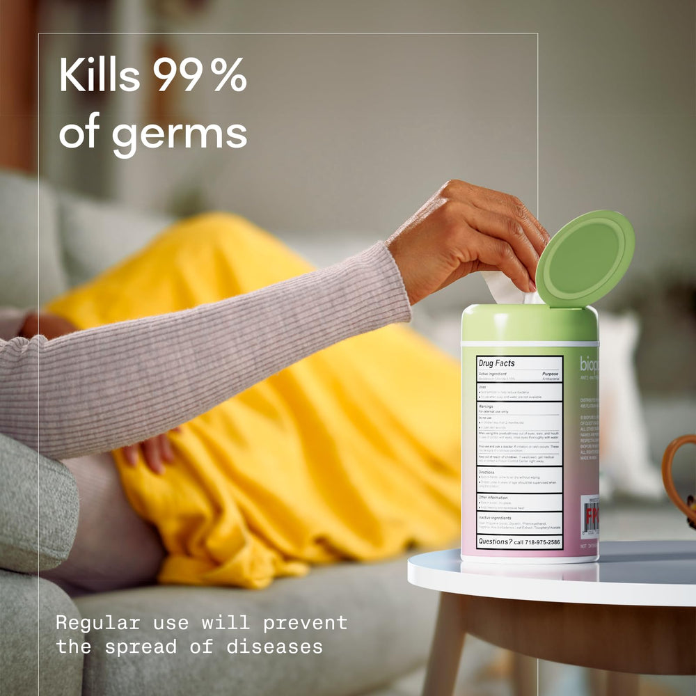 BIOPURE wipes are free from parabens, sulfates, and phthalates for gentle use.