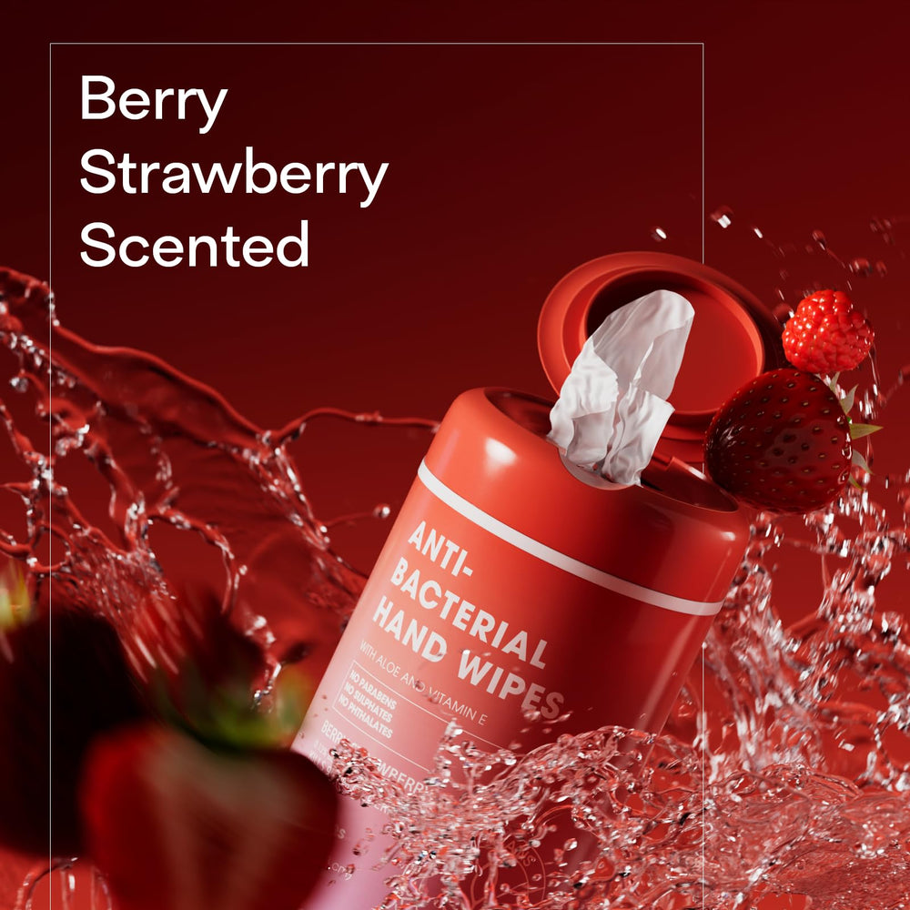 BIOPURE strawberry scent label adds a fresh touch to hygiene moments.
