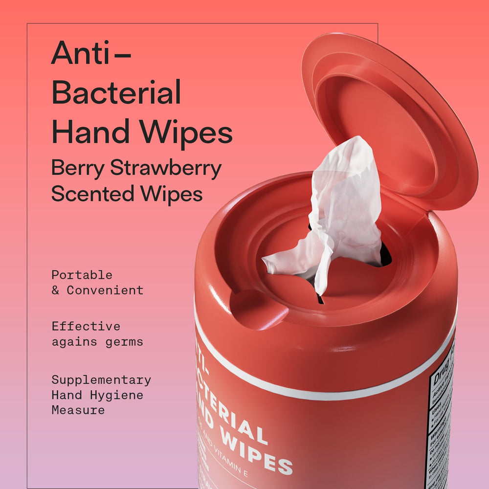 BIOPURE wipes sized 5-by-7 inches for convenient hand cleaning.