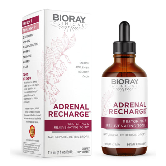 BIORAY Adrenal Recharge bottle with dropper for daily energy support