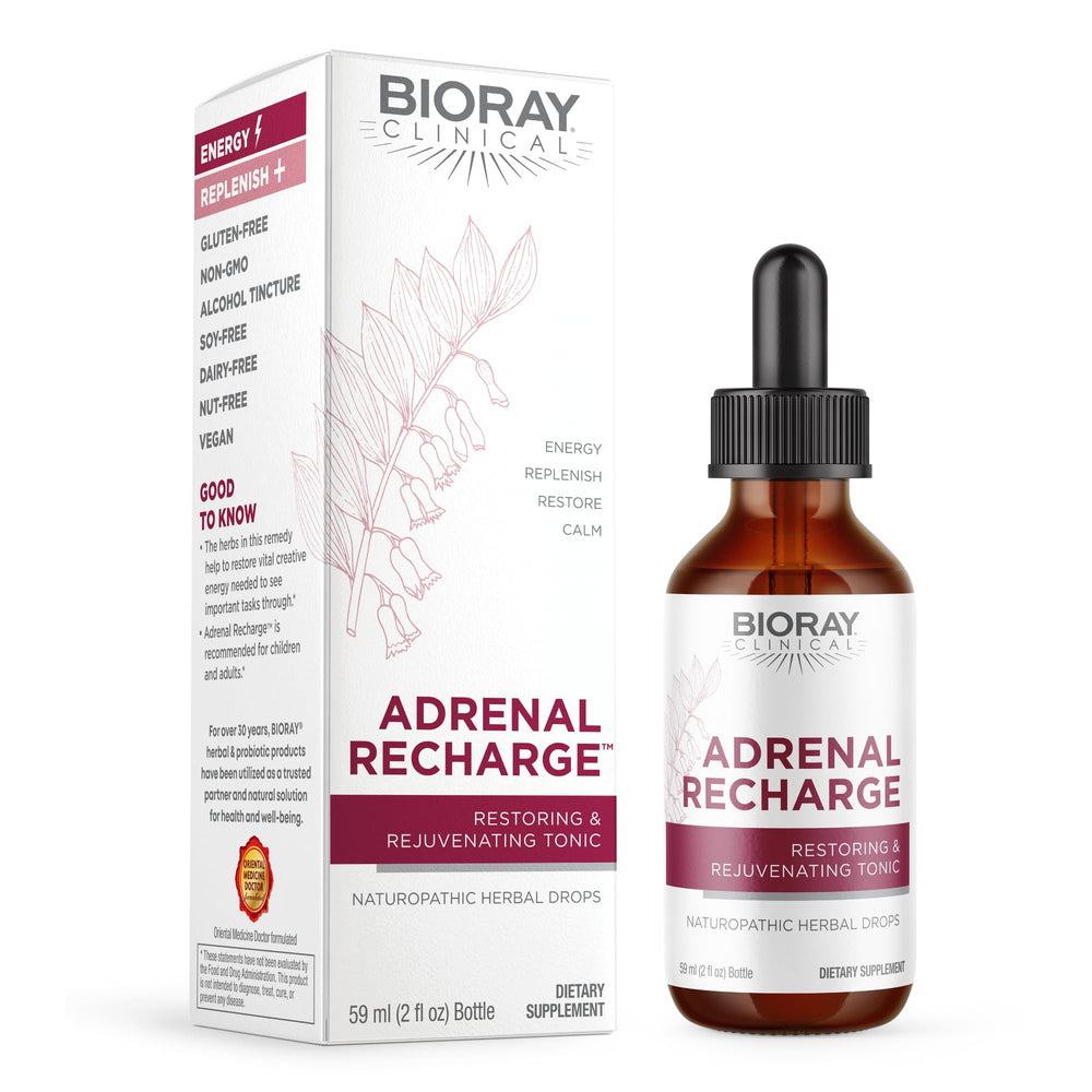 BIORAY Adrenal Recharge bottle front for easy energy support
