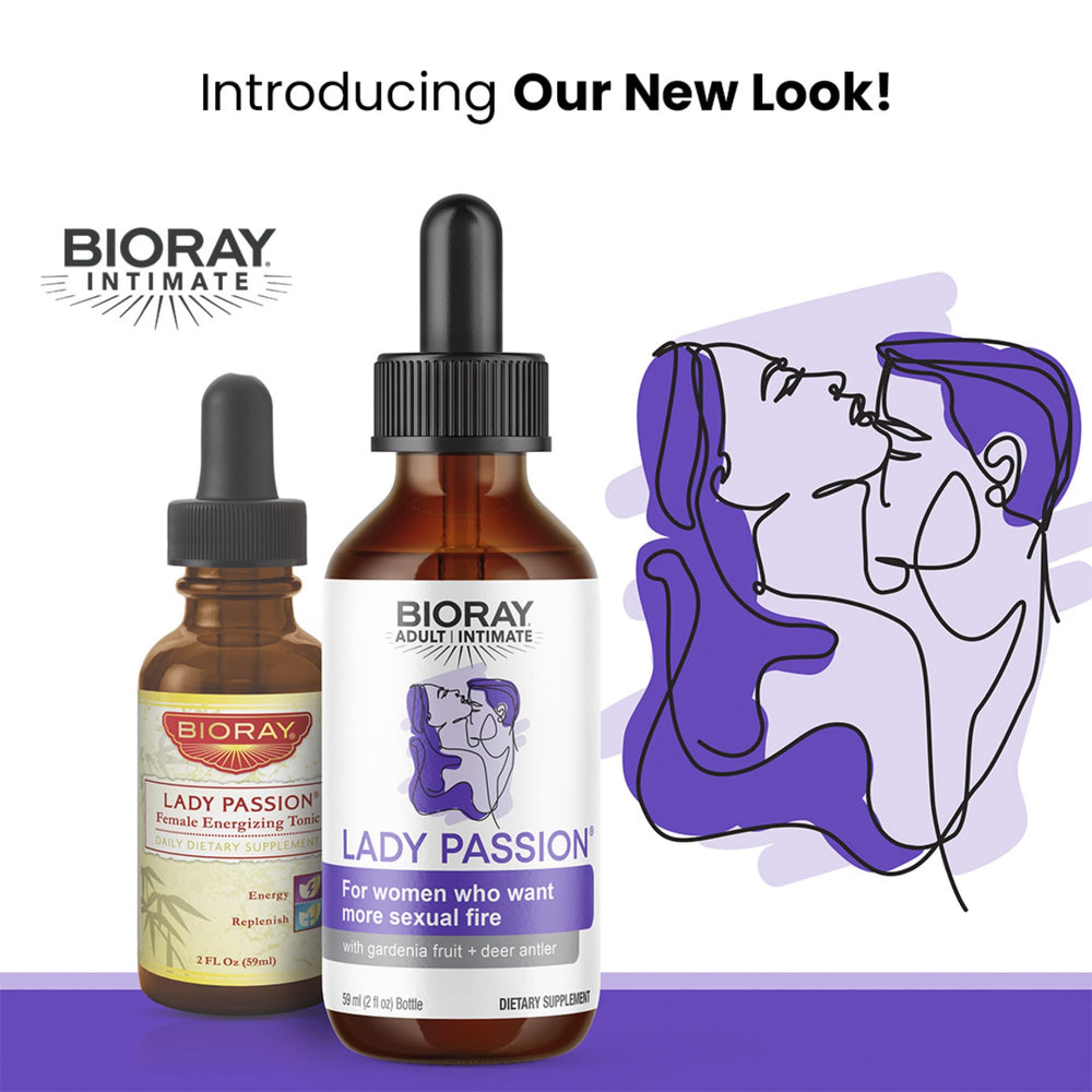 BIORAY Intimate Lady Passion packaging highlights gluten free tincture for daily use