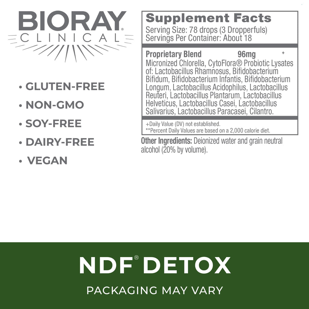 BIORAY NDF dropper pour for convenient tincture use anytime.