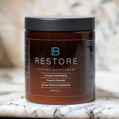 BioRebalance Restore bottle front with clean design and natural sweetening