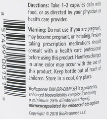 Bioresponse DIM 150 3-pack label closeup highlights DIM for hormonal balance.