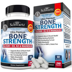 BioSchwartz Bone Strength bottle showing the 9-in-1 formula