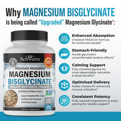 BioSchwartz magnesium bisglycinate capsules closeup showing small easy-to-swallow capsules for gentle digestion