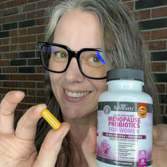 BioSchwartz menopause probiotics one-capsule serving illustration for simple routine