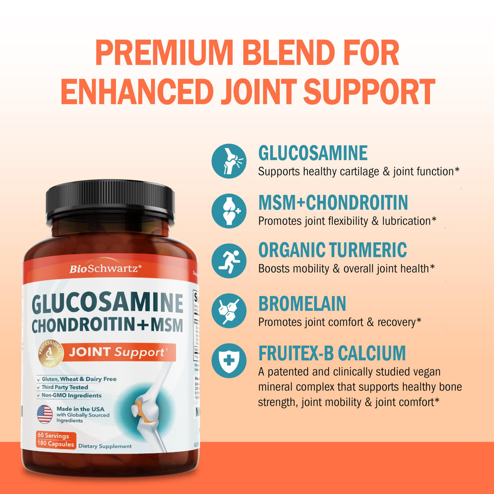 BioSchwartz turmeric ginger hyaluronic acid capsule shows a nutrient blend.