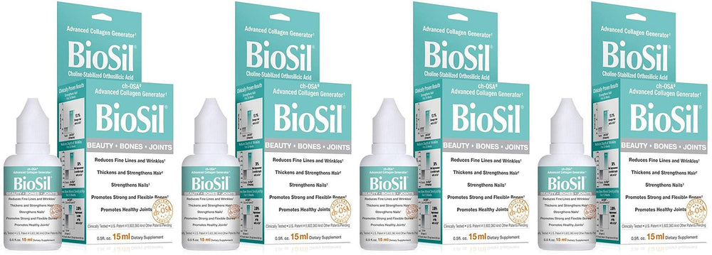 BioSil Beauty Bones & Joints Liquid bottle pour for easy daily supplementation.