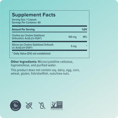 Biosil Collagen Booster bottle with hair and skin imagery to hint potential benefits.