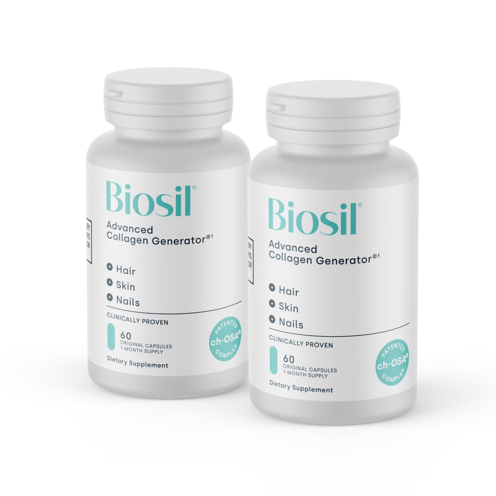 Biosil Collagen Booster packaging front highlighting ch-OSA formula for beauty support