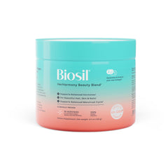 Biosil HerHarmony bottle on a kitchen counter ready to support hair, skin, and nails.