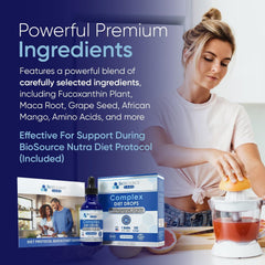 BioSource Labs Complex Diet Drops printed diet guide supports phases 1 to 4