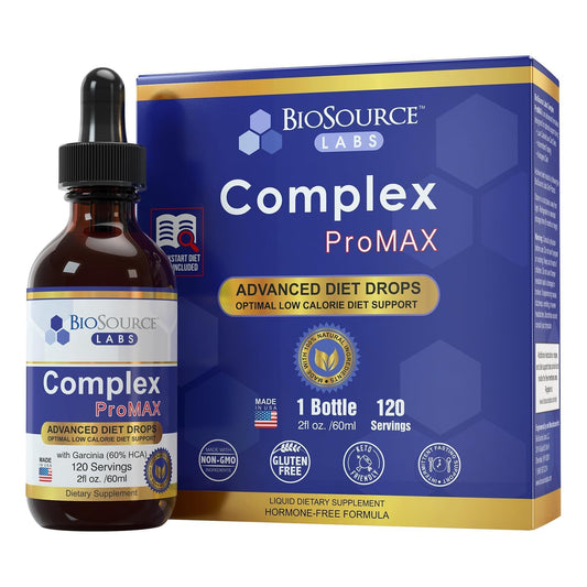 BioSource Labs Complex ProMAX Drops bottle on a clean surface for diet support.