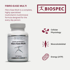 Fibro-Ease Multi label shows essential vitamins for daily health and resilience.