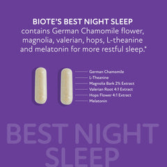 Biote Best Night's Sleep packaging box showcases a wellness-focused nightly routine option