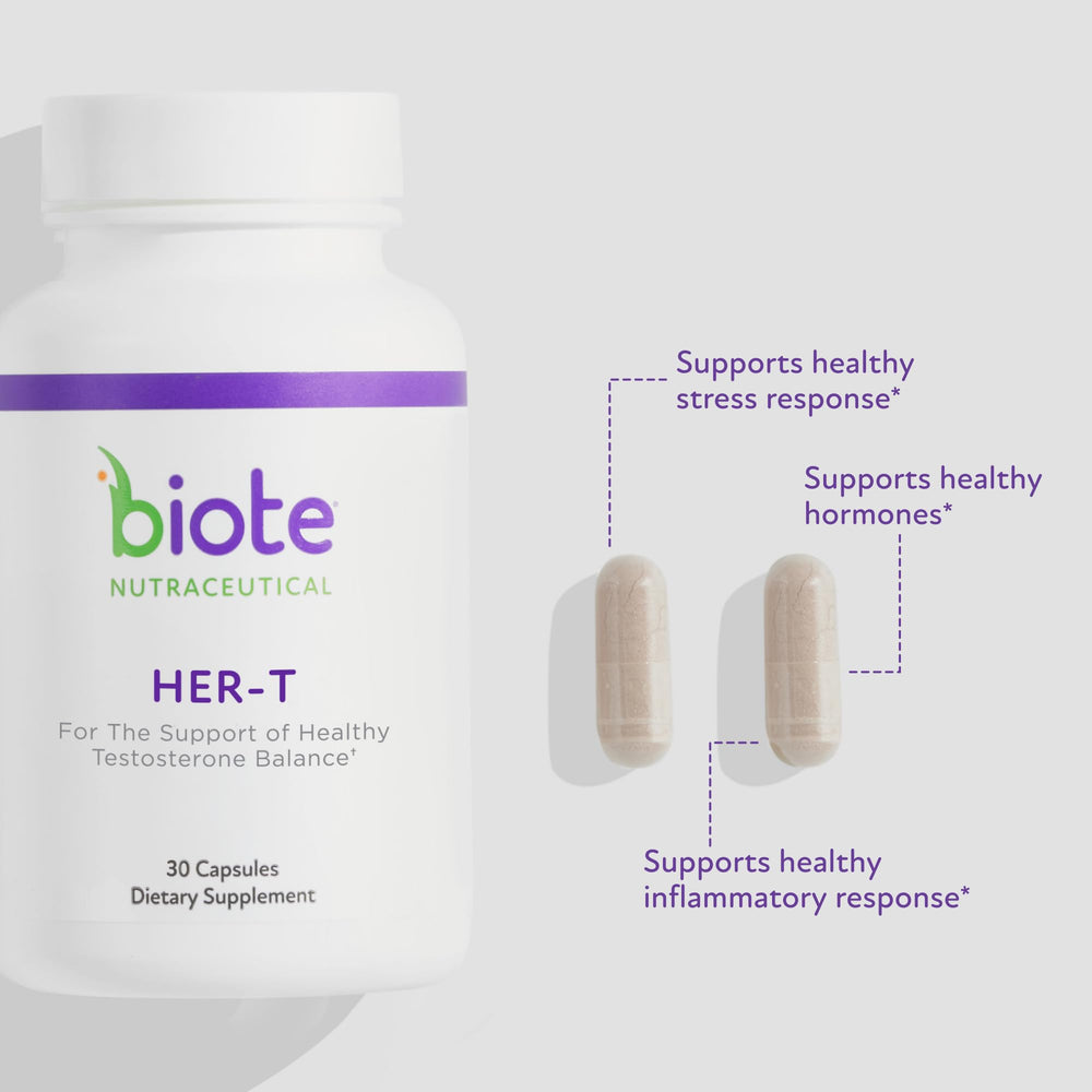 Biote HER-T capsules close-up highlighting capsule form.
