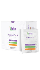 Biote NutraPack daily packets packaging ready for a simple morning routine.