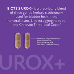 Biote Urox+ packaging box reveals 60 capsules and health-focused packaging