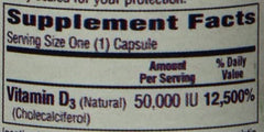 Bio-Tech Pharmacal D3-50 packaging highlights allergen-free and no dairy claims.