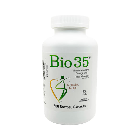 Biotek Bio35 bottle front label highlights daily energy support