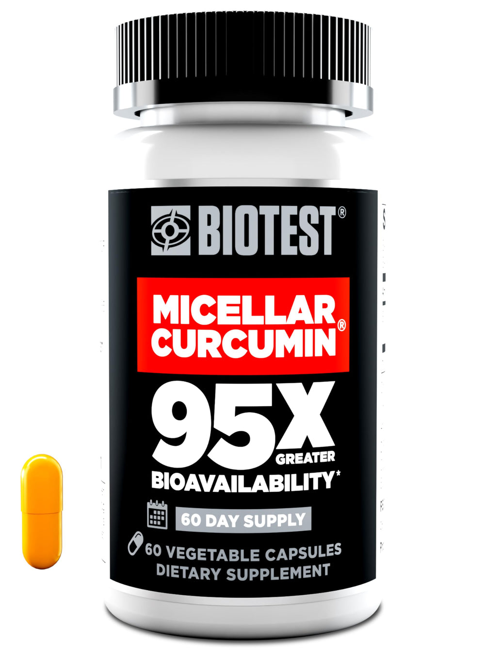 Biotest Micellar Curcumin bottle front view for daily use