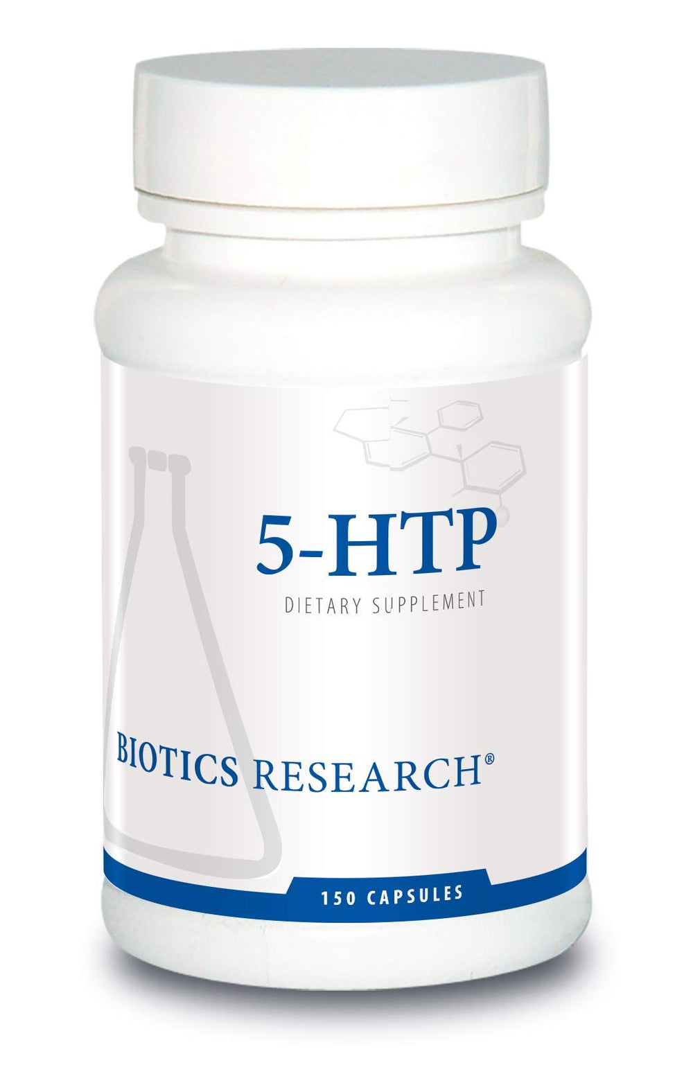 Biotics Research 5HTP 50mg bottle front view highlights daily balance