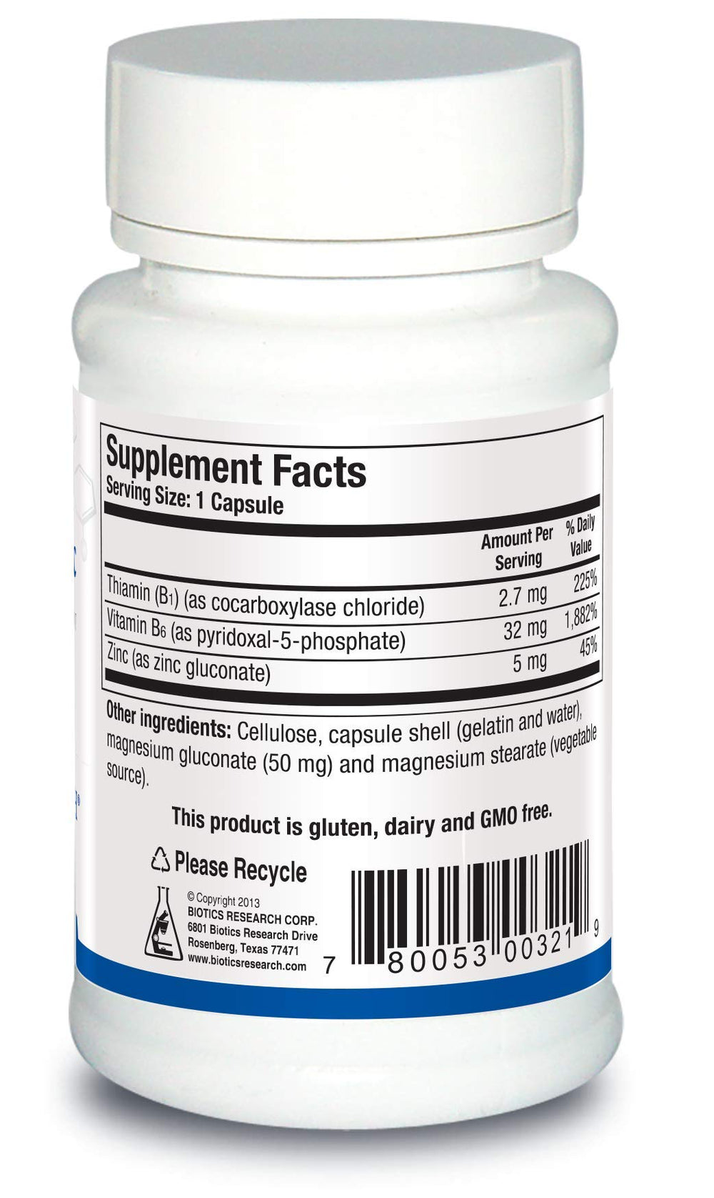 BIOTICS RESEARCH B6 B1 Plus Zinc tablets arranged for daily metabolism support