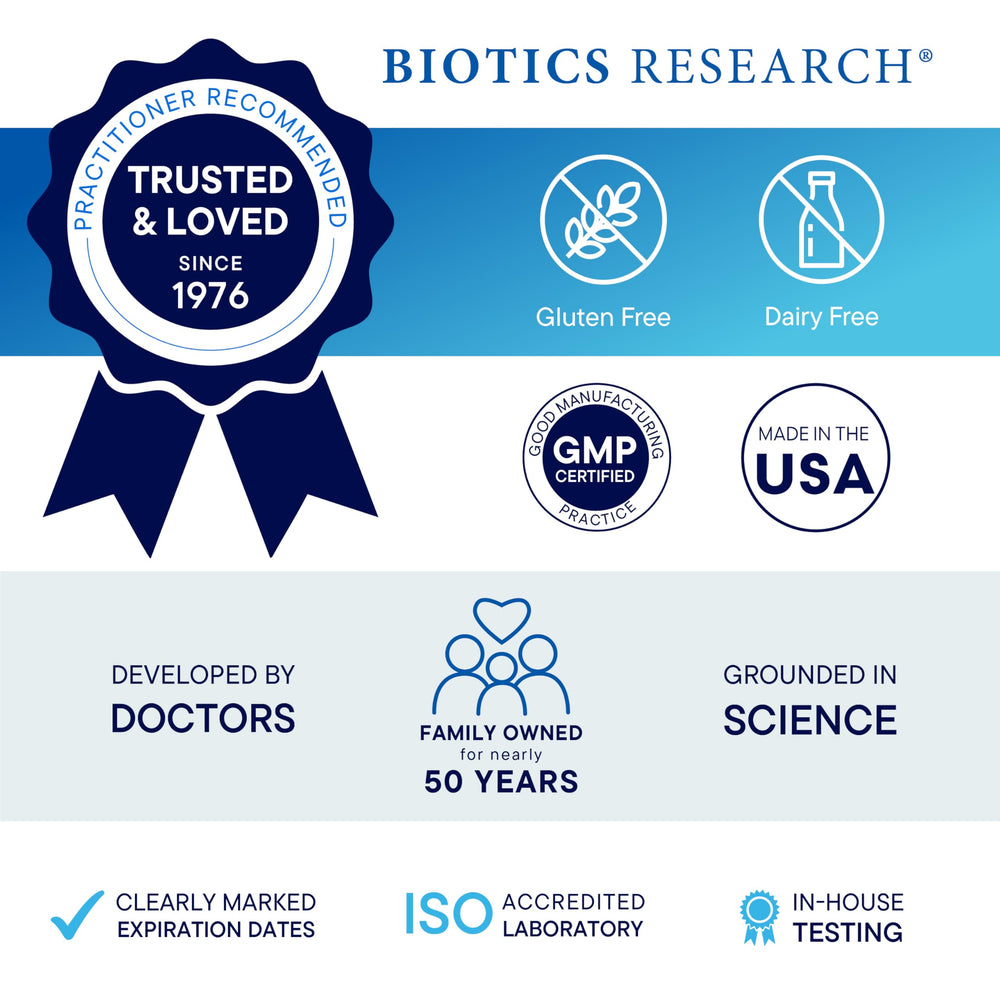 BIOTICS RESEARCH Beta-Plus bottle with label and capsules ready for daily use