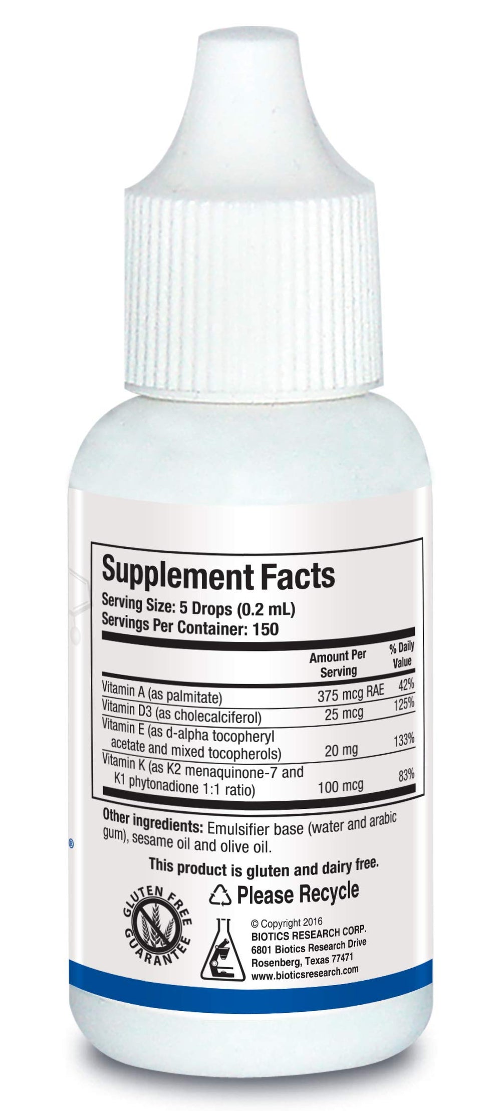 Biotics Research Bio ADEK Mulsion pour closeup illustrating simple dosing and rapid uptake.