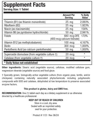 BIOTICS RESEARCH Bio-B Complex tablets ready for daily use.